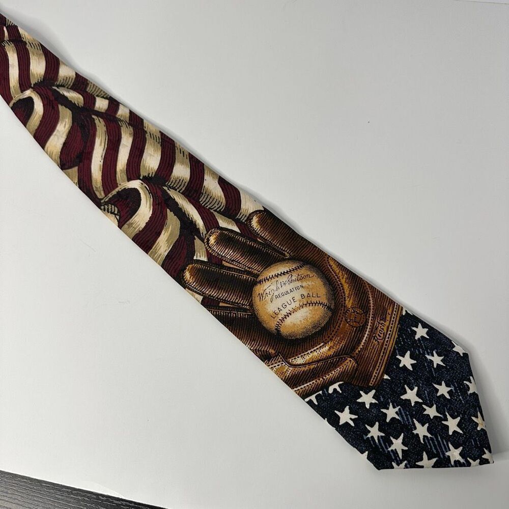 Tango By Max Raab Silk Tie American Series All American Baseball